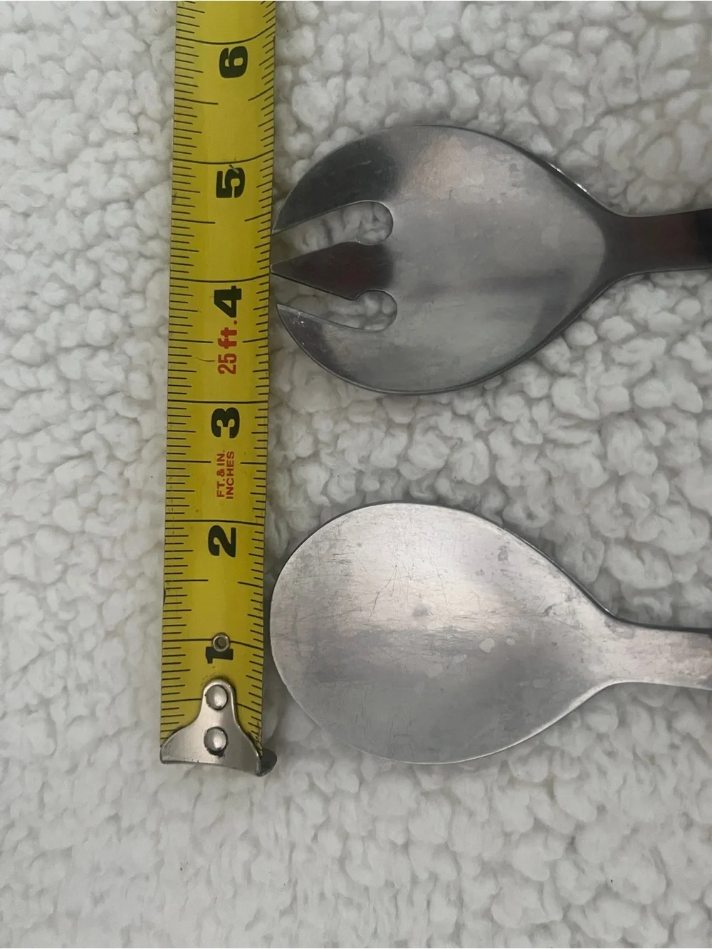 Vtg Midcentury Modern Salad Serving Spoon Fork Set Wood Handle Stainless Japan